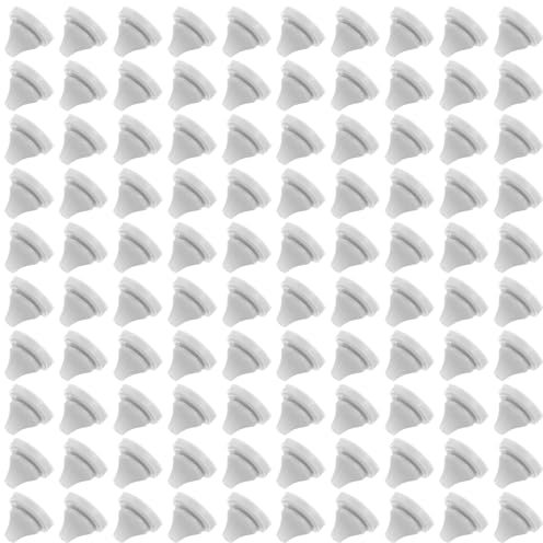 LICQIC 100 Pcs Shower Head Replacement nozzles, Silicone Nozzle Sprinkler Spout Round, Light Grey