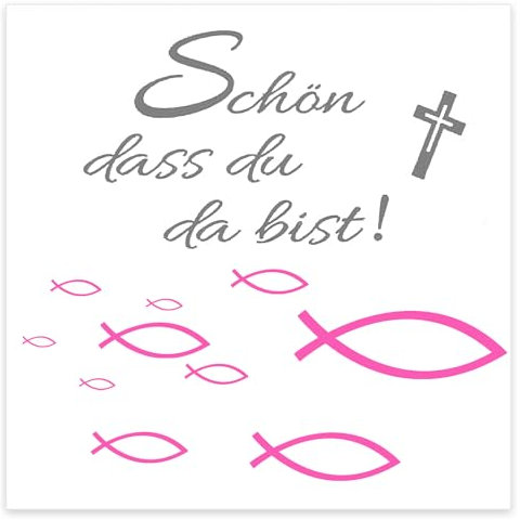 40 Stück Servietten Kommunion, 33x33 cm Servietten Taufdeko Tisch Deko für Mädchen, Konfirmation Kommunion Taufe Tischdeko