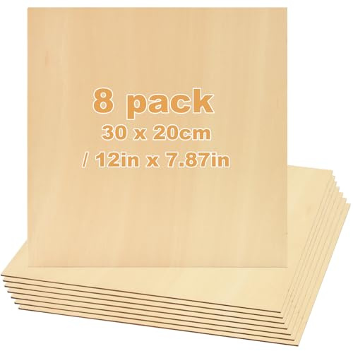 Plywood 3mm, Plywood 30×20cm Basswood, Lre Co. Carving Materials Wood Craft Pack, Plywood for Model Making, DIY Wood Crafts (8)