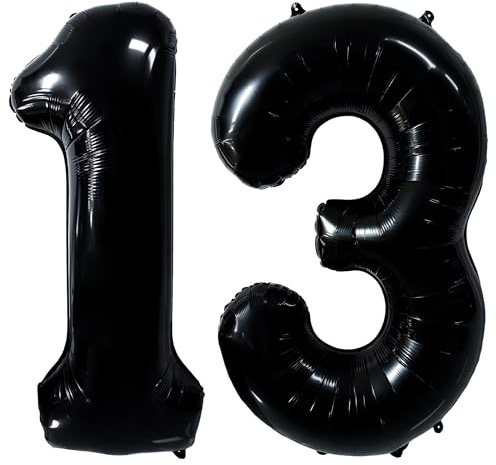 40 Zoll Schwarz Luftballon Zahlen 13 Schwarz Ballon 13. Geburtstag Deko Zahlenballons 13 Riesen Helium Luftballon 31 Party Dekoration Hochzeit Geburtstag Nummer 13/31