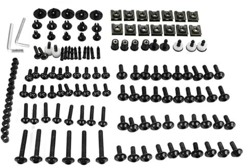 YSSLYEU Motor cycle Bolts Nuts Kit Compatible With For MT-07 2022 2023 M6 M5 Fairing Bolts Kit Bodywork Screws Nut Motorbike Battery Terminal Screws(Black)