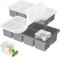 Theone Ice Cube Tray, Easy-Release Silicone Ice Moulds with Removeable Lids, Perfect for Chilled Drinks, Freezer, Baby Food, Whiskey and Cocktail, LFGB Certified and BPA Free (Grey)