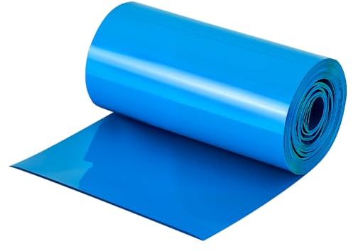 AHANDMAKER Batteriewickel PVC Schrumpfschlauch 100mm Flache Breite PVC Kabelschlauchhülsen Gute Isolierung Für DIY Batteriepacks Länge 16 m Farbe Blau