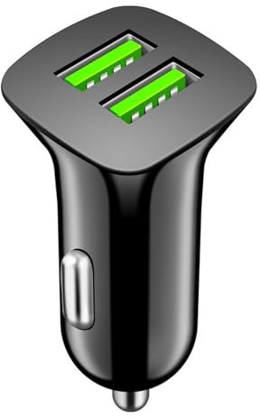 Port Fast Car Adapter - Cargador USB portátil para coche, 5 V, 3,1 A, enchufe de carga portátil, salida de energía compacta, teléfono para vehículo, tableta GPS, conector USB para coche común para