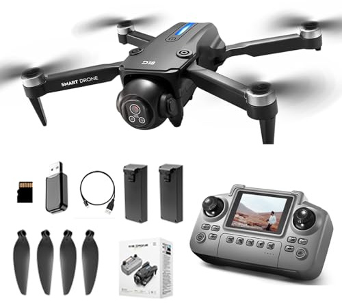 Drone with Dual 1080P Camera for Adult Beginner,One-Key Return,RC Quadcopter,Gesture Control, 360° Obstacle Avoidance,Altitude Hold,BL Motor,LED light,2 Batteries Ultra-Light 68g