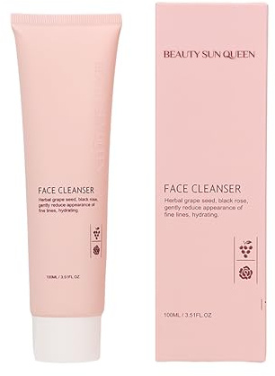 Sanftes Gesichtsreinigungs-Gel mit Rosenhydrolat & Traubenkernöl – Feuchtigkeitsspendend, Sensible Haut, Tiefenreinigung, Make-up Entferner – Face Cleanser, Daily Facial Wash 100 ml
