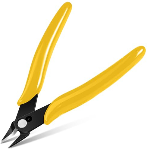 Ainiv Petite Pince Coupante, Coupantes de Côté, Jaune | Pinces Coupantes Latérales Precision, Outillage Electricien Cutter Affleurant pour Fils Durs, Mous et Extrêmement Fins