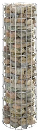 Poteau à gabion circulaire en acier galvanisé 30x100 cm, grillage robuste pour clôture jardin, treillis extérieur pour plantes grimpantes, panneau de clôture extensible
