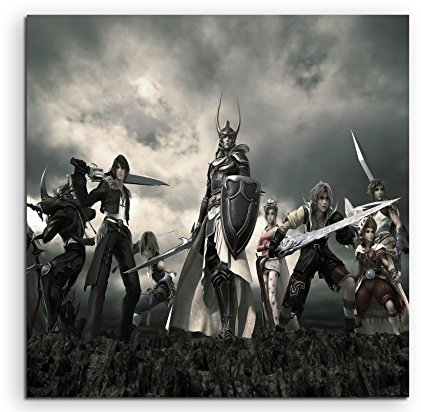 Dissidia Final Fantasy Leinwandbild in 60x60cm Made in Germany! Preiswerter fertig gerahmter Kunst-Druck zum Aufhängen - tolles und einzigartiges Motiv. Kein Poster oder Plakat!