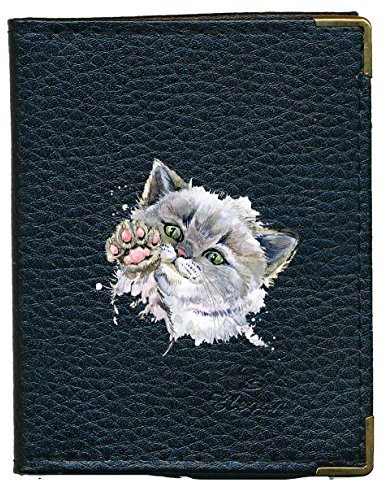 Syl'la Pochette Etui Porte Cartes bancaire, Credit, fidélité, Noir - pour 24 Cartes Chaton Minou