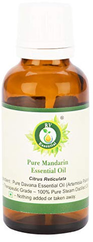 R V Essential Reines Mandarin Ätherische Öl 30ml (1.01 Unzen) - Citrus Reticulata (100% reiner und natürlicher Dampf destilliert) Pure Mandarin Essential Oil