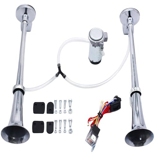 GYUPXYH Bocina Aire Comprimido Camion Potente Universal con 12v Compresor Bocinas Aire Tractor Accesorios para Coche Tractor Moto Patinete Eléctrico Camion Barco