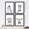 Nacnic Set von 4 Poster „Tiere mit goldenen Accessoires“. Porträt Stil Wanddekoration von Tieren mit goldenen Accessoires. Kreative sortierten Bilder von niedlichen Tieren. A3 Größe, Rahmenlos.