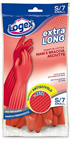 Guanti in lattice Extralong tg. S Rosso LOGEX PROFESSIONAL