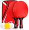 Zorara Tischtennisschläger Set, Tischtennis Set mit 2 Schläger 3 Tischtennis-Bälle, Ping Pong Set mit Schlägerhülle, Tischtennis Schläger