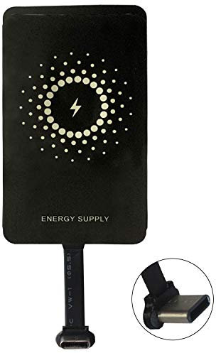 MyMAX -Chargeur sans Fil USB Type C 1300mA Magic Tag Super Rapide Qi Récepteur et Adaptateur Compatible avec Google Pixel, Samsung, Huawei, LG, Sony, Motorola, Nokia, etc (Longue, Plastique)