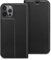 WIIUKA Lederhülle für iPhone 12/12 Pro Hülle - Travel - mit Kartenfach, extra Dünn, Premium Leder, mit Standfunktion, Tasche Schwarz