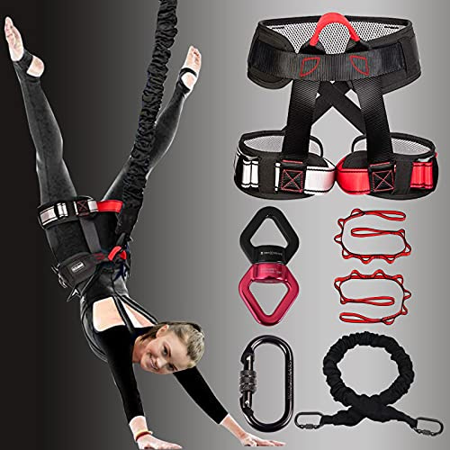DASKING Heavy Bungee Band Set, Air Yoga Widerstand Bungee Stretch Gürtel, 4D Bungee Tanzseil, Exercise Resistance Belt Training Fitness Home Gym Professionelle Trainingsausrüstung