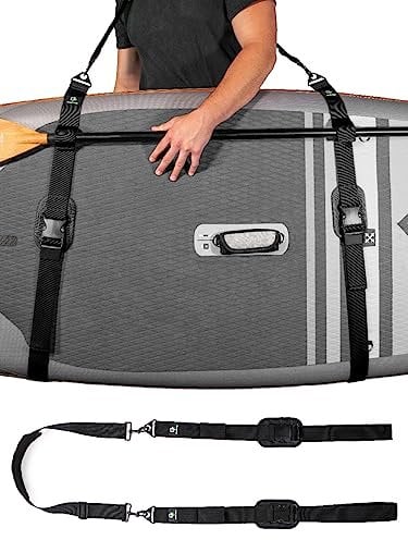 Gradient Fitness Schultergurt für Kajak/Paddelbrett/Surfbrett | Freisprech-SUP-Tragegurt-Boards mit gepolsterter Schulterschlinge (Schwarz)