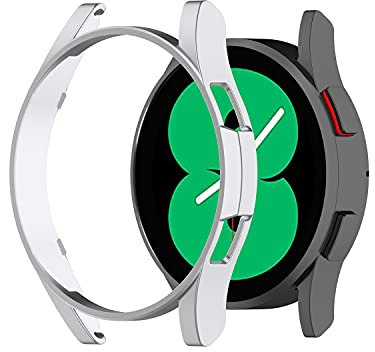 BoLuo Custodia per Galaxy Watch 4 40mm,Morbida TPU Protettivo PC Cover Copertura Resistente Cover,Protettiva Smart Watch Shell Case Pounch per Samsung Galaxy Watch 4 40mm SM-R860 Watch (argento)