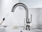 Grifo de Lavabo de Acero Inoxidable 304 (Libre de Plomo) Acabado Plateado Mate. Grifo Monomando Mezclador Agua Fría y Caliente con Rotación de 360 Grados, Aireador ABS y Válvula de Cerámica.