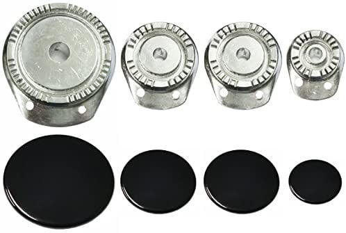Whirlpool Ignis - Kit 4 bruciatori con 2 fori completi di piattelli spartifiamma per cucina piano cottura 4 fuochi - Made in Italy - WR05/B