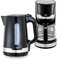 KHG Frühstücksset Wasserkocher und Kaffeemaschine Set 2-teilig, 2.200 & 1.000 Watt, Kapazität 1,7 Liter Wasser oder 12 Tassen Kaffee, Kalkfilter & Permanentfilter – SCHWARZ