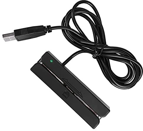 MSR90 USB Magnetstreifen Lesegerät, 3 Spuren Magnetstreifenleser Mini Magnetischer Kreditkartenleser Kreditkarten Swiper Reader, für Kassensystem Registrierkasse Plug and Play