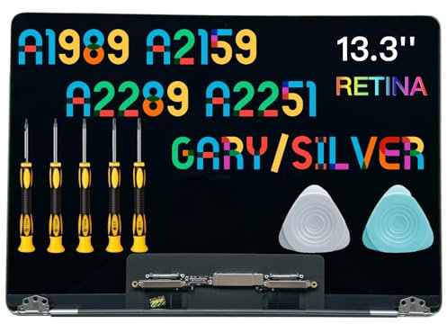 seven puppy (Gris Espacial) Pantalla de Repuesto para MacBook Pro A1989 A2159 A2289 A2251 2018 2019 2020 año 13.3 Pulgadas Retina LCD Display Assembly EMC 3214 3358 3301 3456 3348 2560x1600
