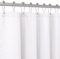 VANZAVANZU Rideau de Douche Lin avec Anneaux en Métal Imperméable Anti-Moisissures Polyester Tissu Rideau Salle de Bain Lourd pour Baignoire Cabine de Douche - 92x182CM (Blanc)