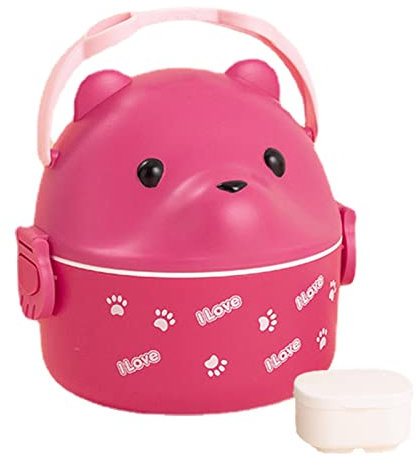 Moonyan Bär Lunchbox - Lovely Bear Thermo-Lunchbox,Auslaufsichere Lunchbox, wasserfester Lunch Cooler mit Griff, mikrowellensichere Lunch Cooler Tragetasche für die Arbeit