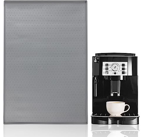 EFUTURETIME Kaffeematte Silikon Unterlage Kaffeevollautomat, Abtropfmatte Geschirr Silikonmatte Kaffee Zubehör Küche Antirutschmatte Tischsets für Kaffee, Spüle, Haustiere, Grau