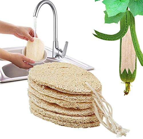 Natur Luffa Schwämme, Luffa Schwamm, 6 Stück Kompostierbare Schwämme, Schwamm Für Küche Luffa, Natürliche Geschirrschwamm, Umweltfreundliche Biologisch Abbaubare Luffa für Küche, Bad, Butyeak