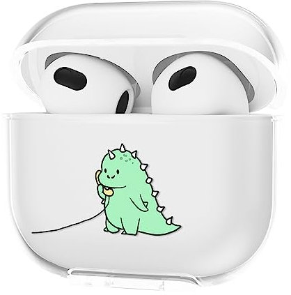 CasurvivePro Fundas para auriculares AirPods 3, fundas transparentes de TPU con bonito patrón para Apple AirPods (3ª generación)