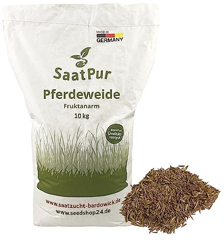 SaatPur® Pferdeweide Fruktanarm, 10 kg für 3.000 m², Reduziert die Hufrehe, Hoher Futterwert für strukturreiches Futter, dichte Narbe, Neusaat und Nachsaat