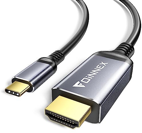FOINNEX Cavo da USB C a HDMI, 4K@60Hz Cable USB Type-C a HDMI, USB 3.1 a HDMI 2.0 Cavi HDR, HDCP2.2, Thunderbolt 3/4 Compatibile con MacBook Pro/Air, iPad Pro, Surface, Galaxy S8-S23, 3M/10FT