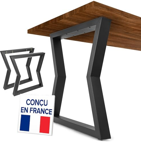 NEXT LEVEL - Patas para Mesas | 65x74cm, Perfil 80x40mm, Metálicas, para Madera y Cristal, Compatible con Anchos de 70, 80, 90 y 100cm | Ideal para Escritorio y Comedor - PM-008