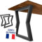 NEXT LEVEL - Pied de Table Metal | 65x74cm, Profil 80x40mm, Métalliques, pour Bois et Verre, Compatible avec des Largeurs de 70, 80, 90 et 100cm - PM-008