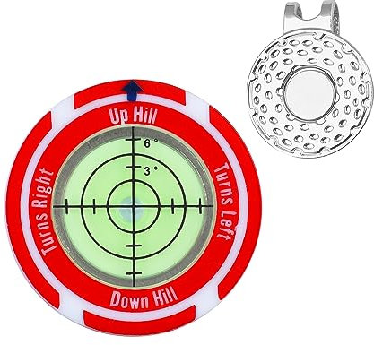 Golf Green Reader, Golf Ball Marker Pin Level Putting Aid with Hat Clip Golf Green Slope Reader with High-Precision Green Reading Aid Golf Accessories