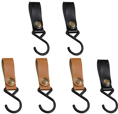 ABOOFAN 12stücke Camping Kleiderhaken Mit Lederriemen Robuste Pu Aufhängung Für Outdoor Reisen Und Trocknen Von Kleidung Und Geschirr Multifunktionale Haken Für Zelte Und