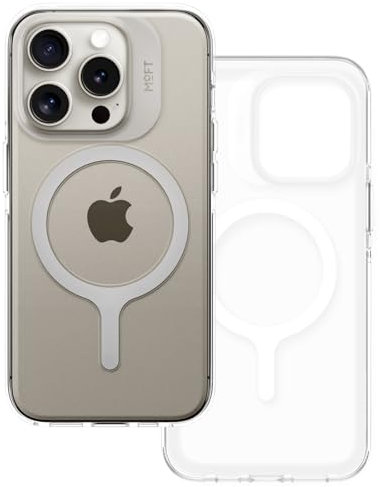 MOFT Magnetisch Hülle für iPhone 15 Pro mit MagSafe, Kompatibel mit MagSafe Wireless Zubehör, Vergilbungsschutz, 1,5 m Fallschutz, Kratzfeste Handyhülle (Transparente)