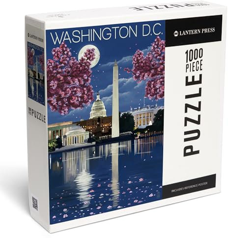 Lantern Press 1000 Piece Jigsaw Puzzle, Washington, DC, Night Scene