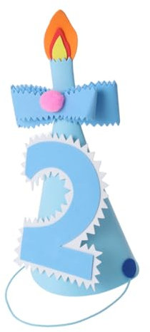 ibasenice Geburtstagshut mit Nummer 2 für Jungen und Mädchen Unisex Kawaii-prinz Kronkorken Foto-requisite Party-zubehör