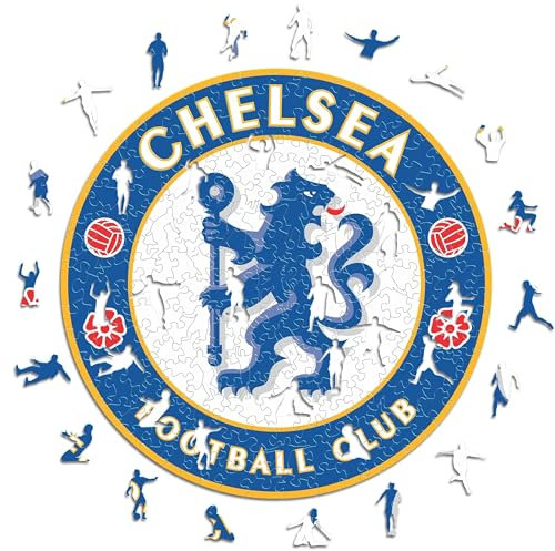 Iconic Puzzles, Chelsea Crest, 100% ökologisch nachhaltiges Holzpuzzle mit offizieller Lizenz, Größe M, 270 Teile