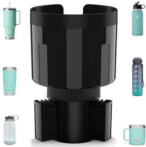 TYKOR Car Cup Holder Expander Adapter with Offset Insert, Cup Holder Expander for Cars Compatible with Stanley 0.4-1.2 L, Other Large Drinks in 0.5-1.4 L (7-10.5 CM)