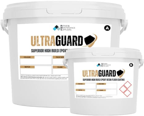 RMS UltraGuard Superior Heavy Duty, Hard Wearing Epoxy Resin 2 Pack Concrete Floor Paint Protective Coating for Garage, Workshop, Factory, Warehouse & Industrial Applications