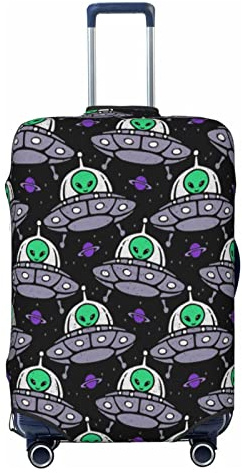 FWJZDSP Reisegepäckabdeckung, Raumschiff, Raumschiff, Alien-Planet, Koffer, elastischer Schutz, waschbare Gepäckabdeckungen, Größe XL