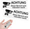 simarro Achtung VideoüBerwachung Schild Selbstklebend, 8.5x3cm Aluminium Schild Warnschild Aufkleber Videoüberwachung Warnschild Gebürstetes für Innen und Außenbereich(2Stück Silber)
