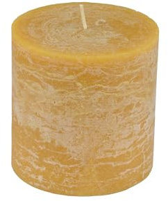 Homéa, Stumpenkerze, D10 x H10 cm, rustikal, Senfgelb