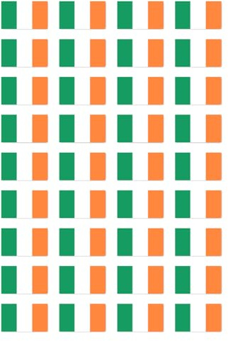 Aufkleber: 25x15 mm, 36 Stück - Flagge - Irland - IE - für Auto, Koffer, Laptop und mehr